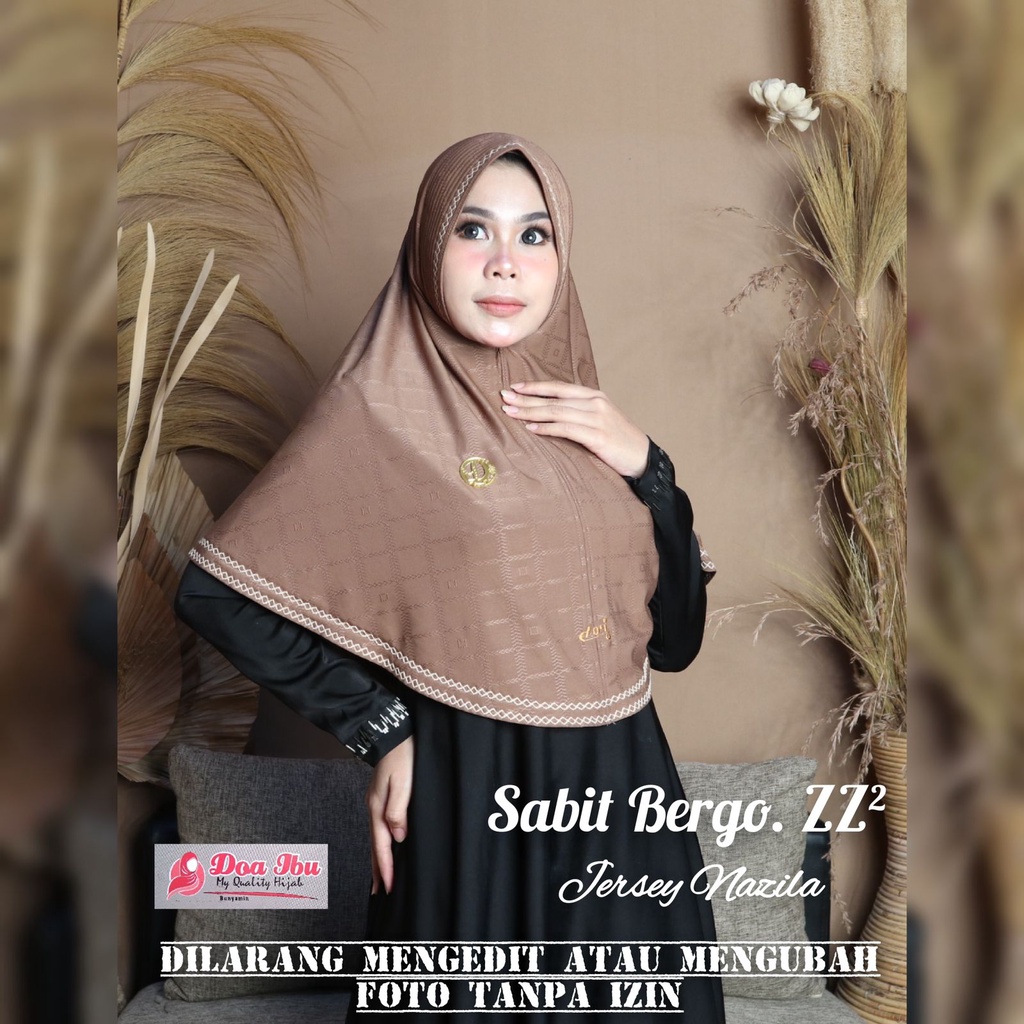 NEW LAGI  JILBAB NAZILA DOI ZIGZAG DOUBLE 2 GARIS II HIJAB DOI ORI