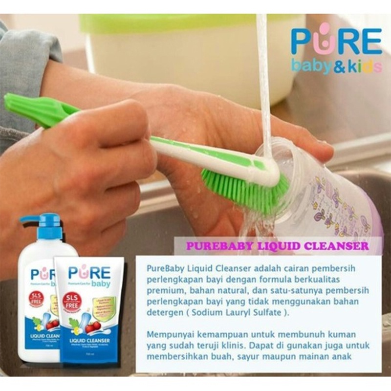 Pure Baby Liquid Cleanser 450ml Buy 2 free 1 Deterjen Botol Susu Pure