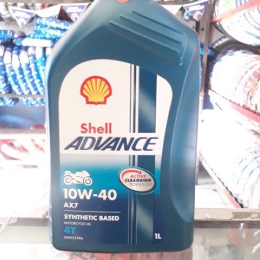 #Oli Shell advanve AX7 oli shell AX7 10W-40 1 Liter 4TAK MOTOR SPORT Original