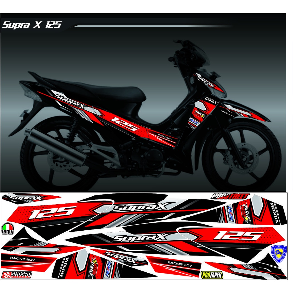 VARIASI LIS CUSTOM / COD STICKER VARIASI MOTOR HONDA SUPRA X 125 OLD STRIPING VARIASI/STICKER CUSTOM