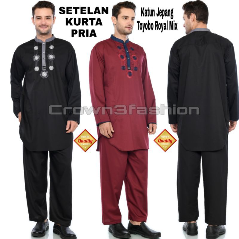 Setelan koko kurta katun jepang bordir berkualitas One Set *COD OK