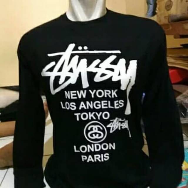 Tshirt baju kaos lengan panjang STUSSY TOWN