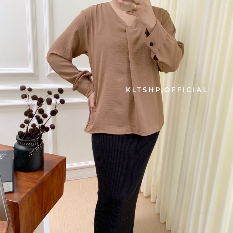 MAUVE BLOUSE CRINKLE PREMIUM // BLOUSE CRINKLE PREMIUM LEHER V