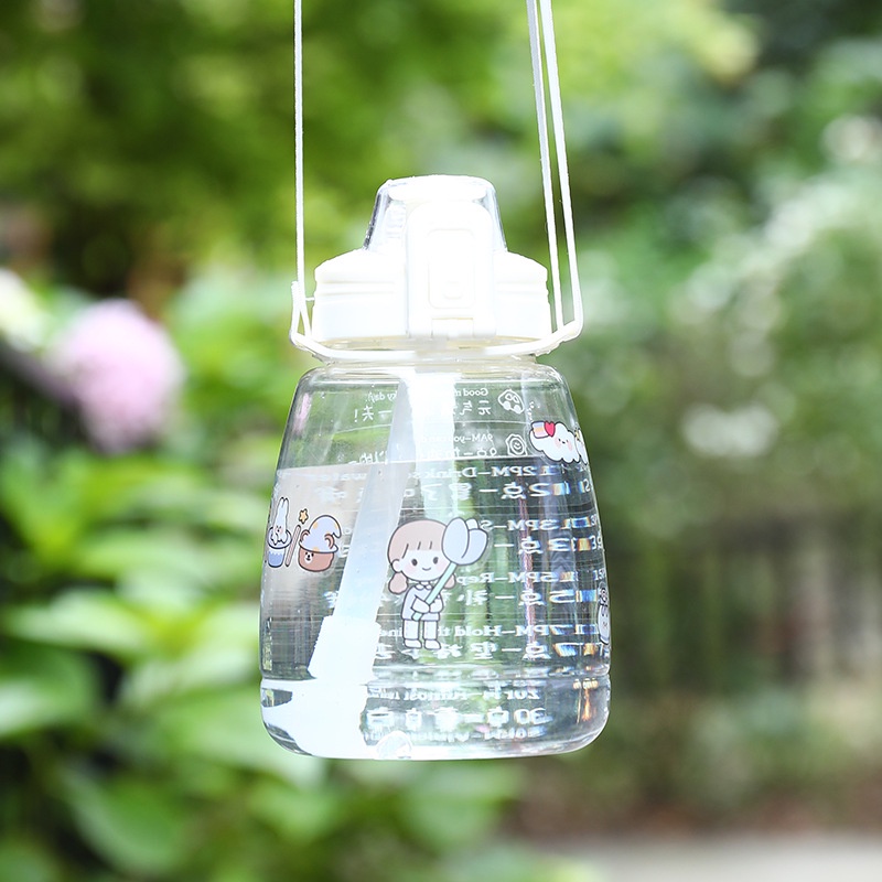 [kaistore_official] Botol Minum 1.3L Viral FREE STICKERS Korea Botol Minum Ombre Gradasi Gendut Unik Botol Minum Kekinian Doff 1300ML Free Stickers-Transparan Putih