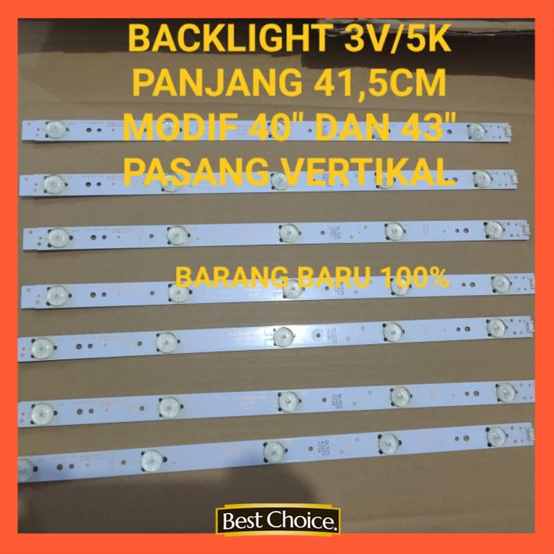 LAMPU LED BACKLIGHTT TV 3 VOLT 5 KANCING BACKLIGHT 3V 5K PANJANG 415