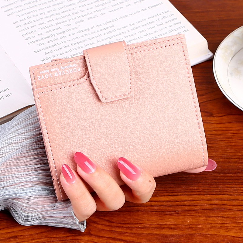 ⚘FASHION88⚘D26-1 Dompet Lipat PENDEK Wanita Trendy Murah/dompet wanita mini murah real pic-PINKMUDA