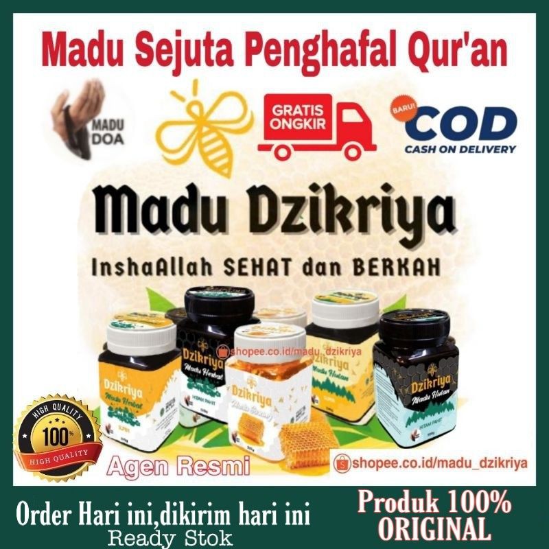 (Agen Resmi) Madu Dzikriya Original Madu Herbal Pahit / Dzikriya Herbal Super/ Madu Dzikriya Hutan pahit/ Manis/Sarang Bisa COD Madu Azzikra Az Zikra Dzikriya