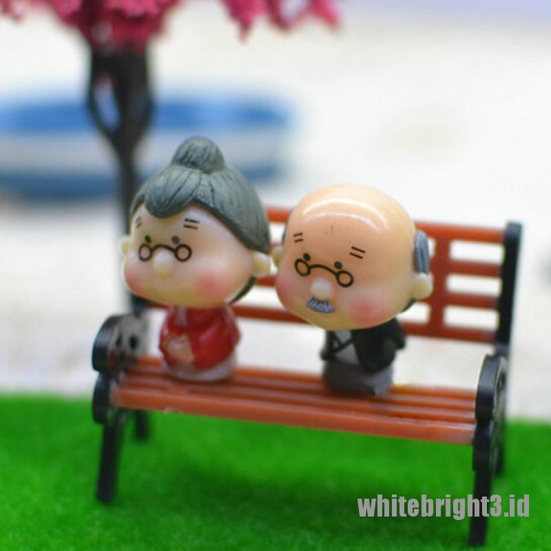 (white3) Miniatur Bangku Taman Untuk Dekorasi Rumah Boneka