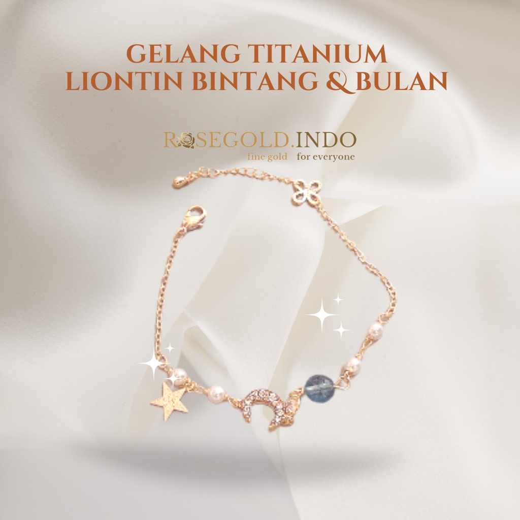Gelang Couple Rantai Bulan Bintang Persahabatan Bestie Hadiah Teman