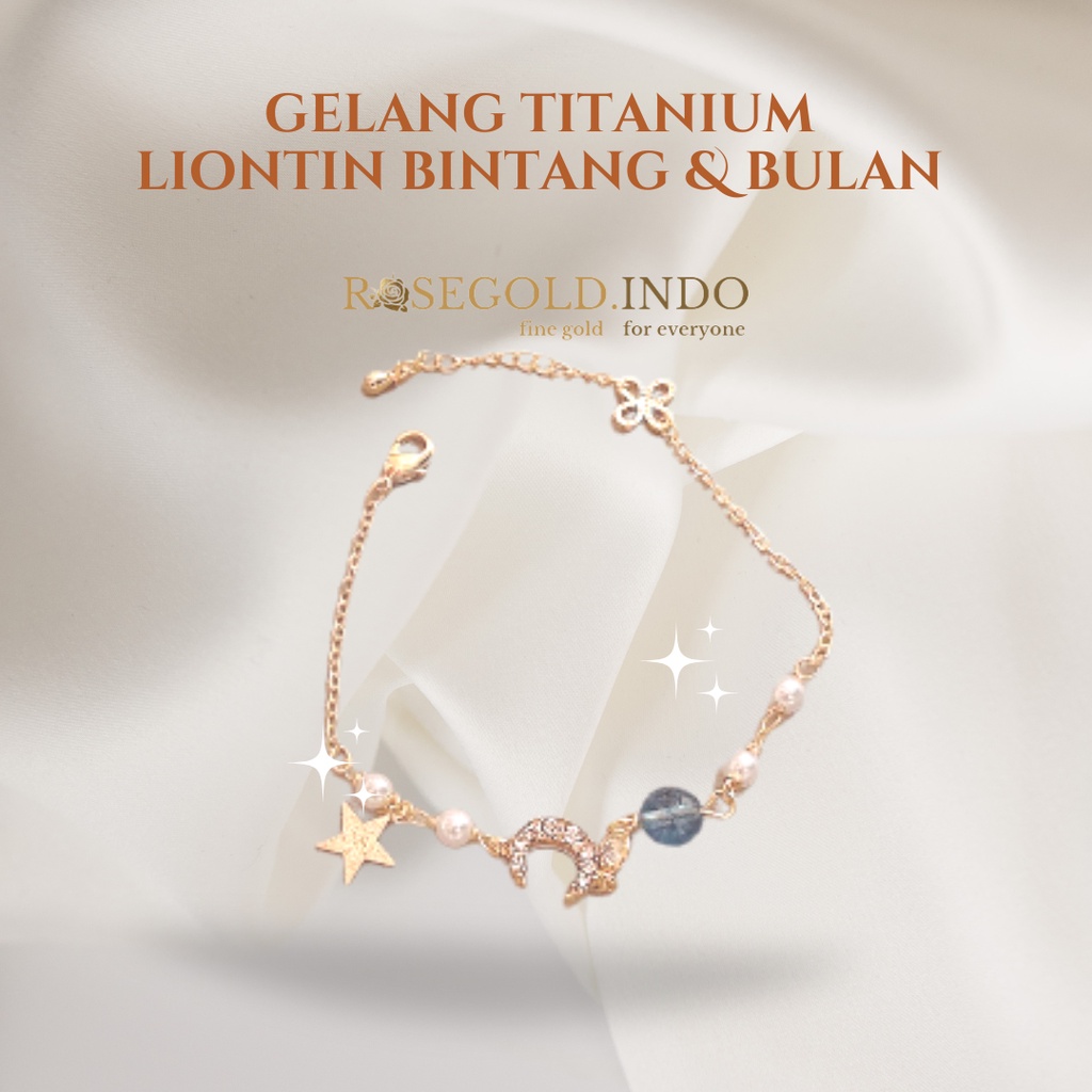 Gelang Couple Rantai Bulan Bintang Persahabatan Bestie Hadiah Teman