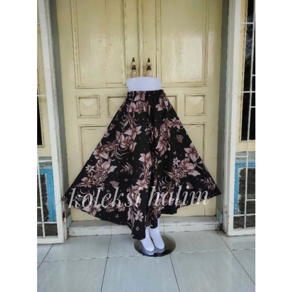 ROK PAYUNG LEBAR/ROK KATUN/MOTIF BUNGA LOTUS-3