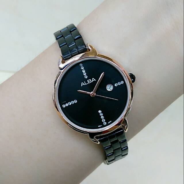 Jam Tangan Wanita Alba HitamRose