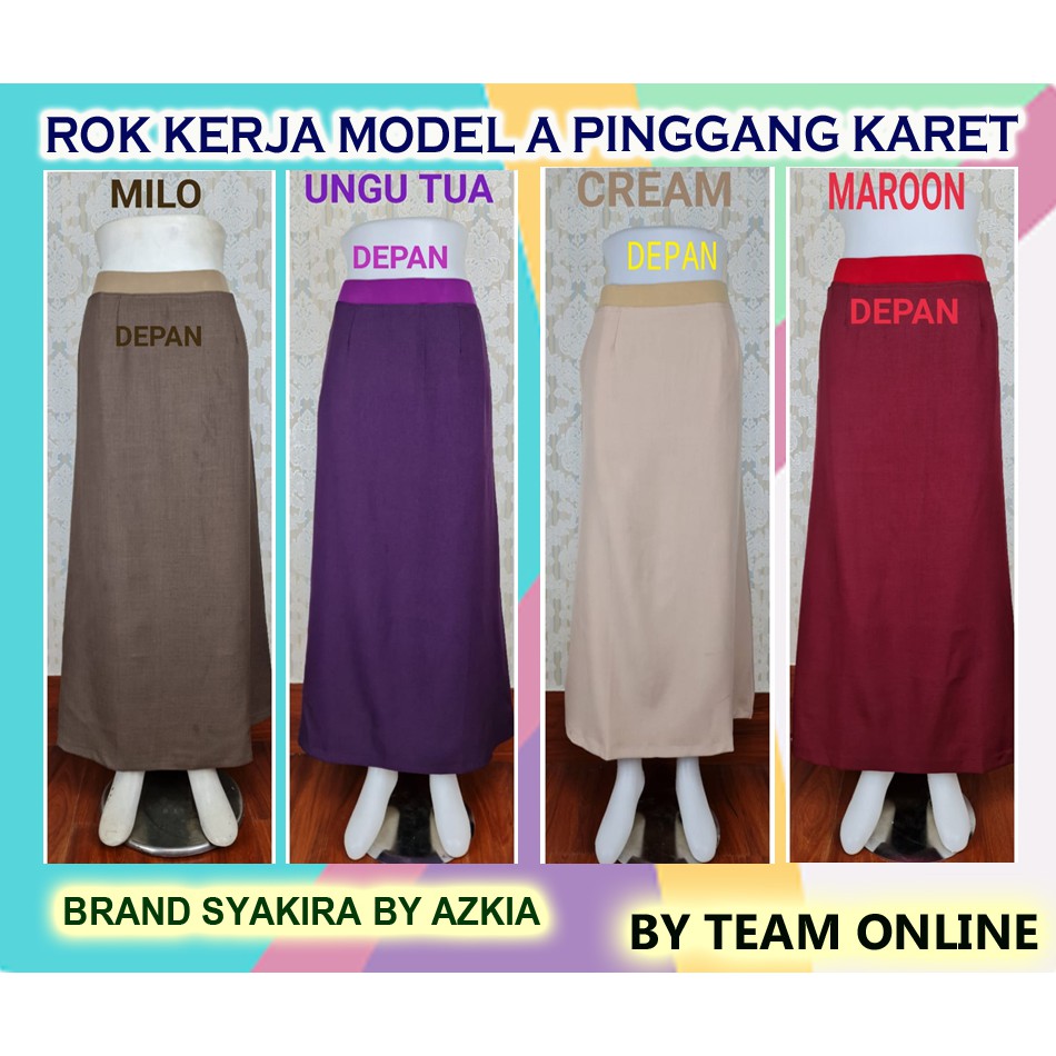 Rok Kerja Model A ukuran M dan L Full Karet-Rok Wanita-Rok Kantor-Rok Kerja-Rok Kuliah-Rok A Terbaru