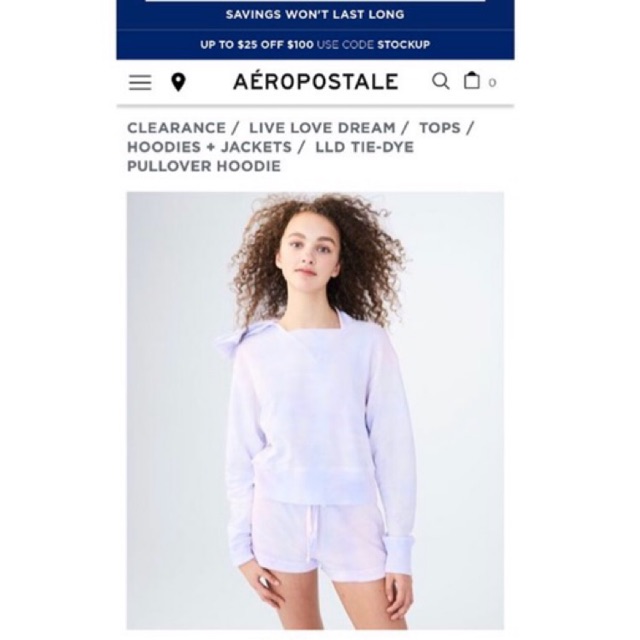 SWEATER CROP TOP HOODIE AEROPOSTALE