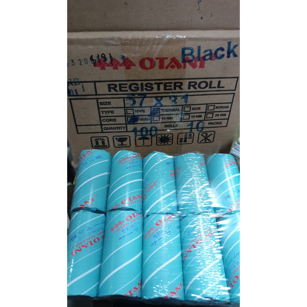 Kertas Struk Termal POS Thermal Paper Roll 57x31 / 57*31 atau 57x31 / 57*31 merek Otani.
