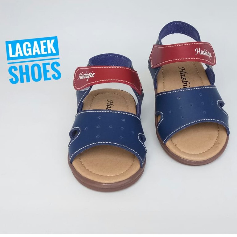 Sendal Anak Laki Usia 1 Tahunan Size 22 - 23 NAVY Alas Karet - Sandal Anak Cowok Anti LIcin Tali Warna Warni