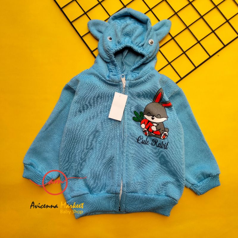 Jaket mantel bayi bunny lucu 3-12 bulan