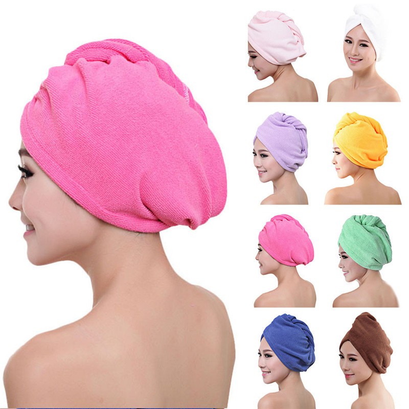 Handuk Keramas Microfiber Handuk Mandi Pengering Rambut Shower Towel