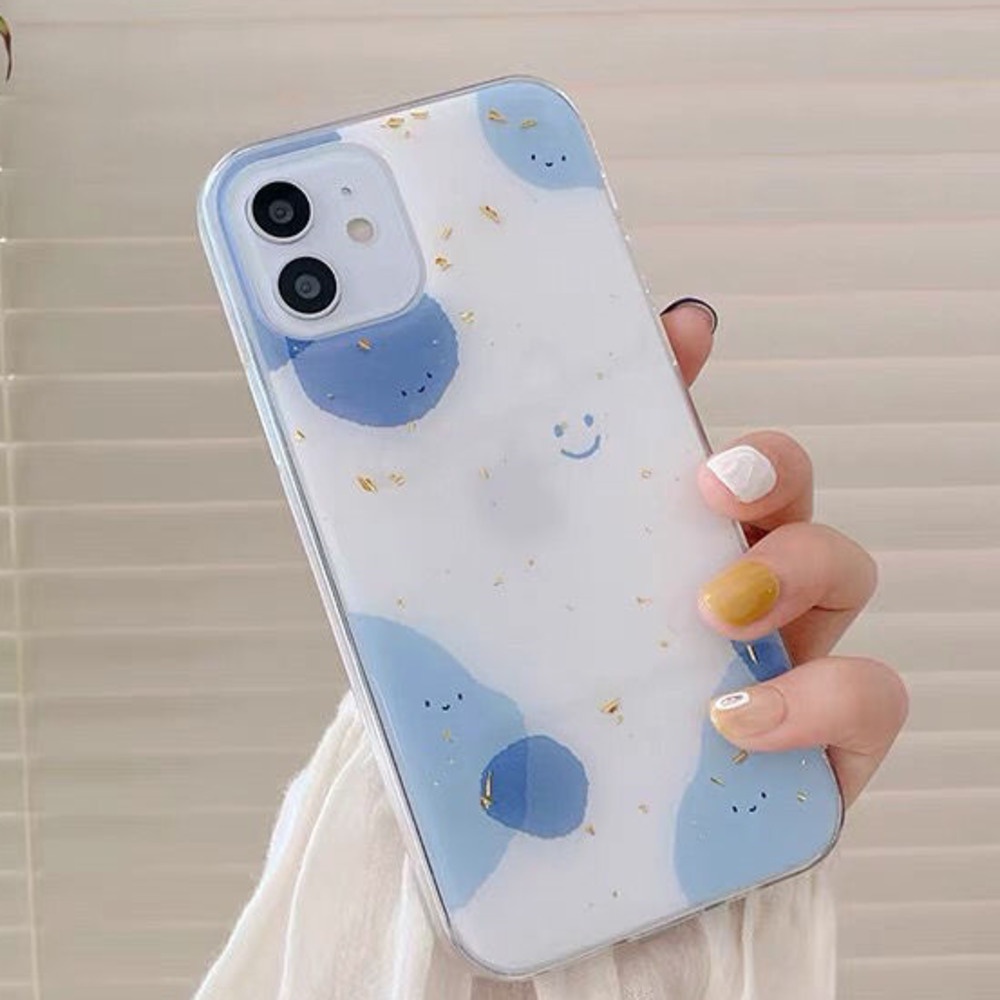 Pola Batu Biru Casing Ponsel IPhone 12 13 11 Pro Max X Xs Max Xr 7 8 Plus Lbxl