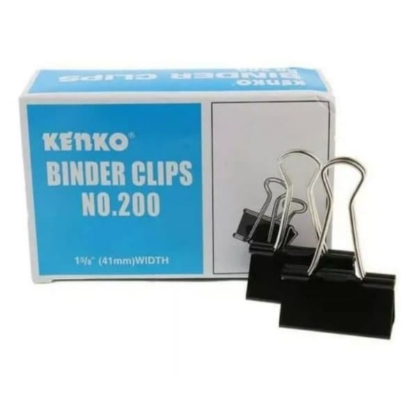 

[12pcs] Binder Clip Klip Penjepit Kertas Hitam no. 200