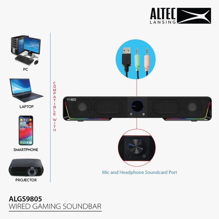 Altec Lansing ALGS9805 RGB Gaming Soundbar
