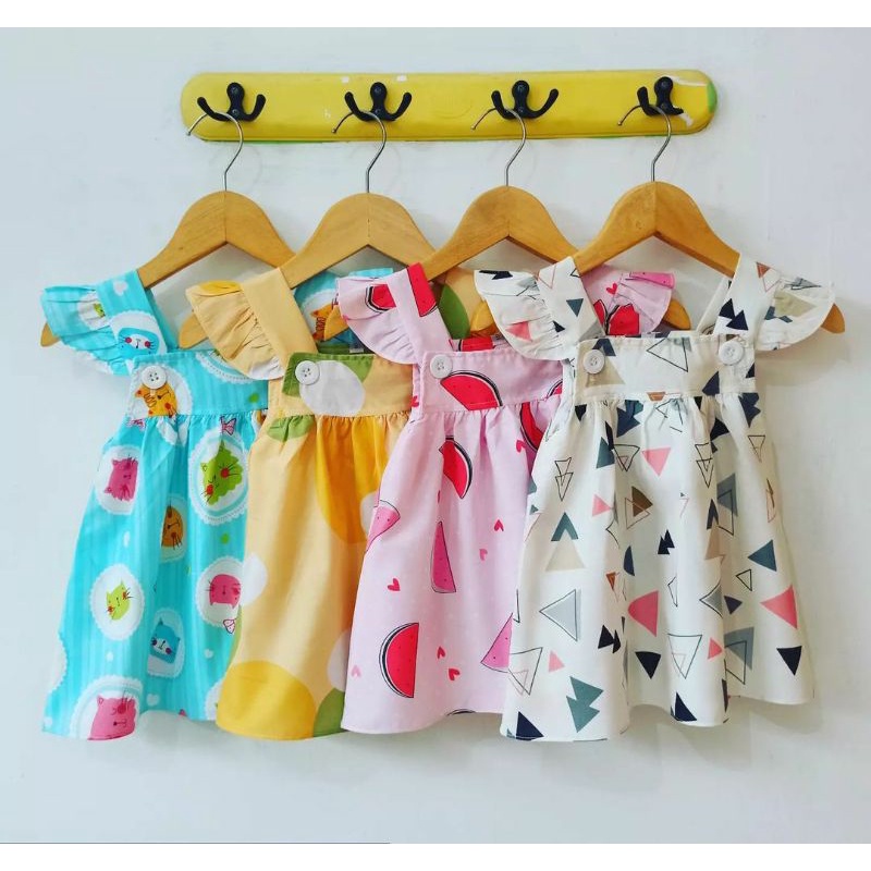 Dress Bayi Perempuan 0 6 12 18 Bulan Dress Overall Anak Bayi Murah-1