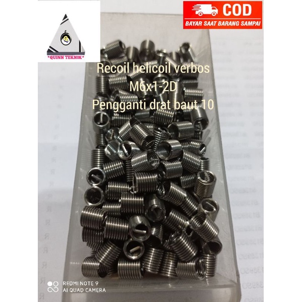 recoil helicoil verbos baut 10 recoil m6x1-2d baut 10 standar