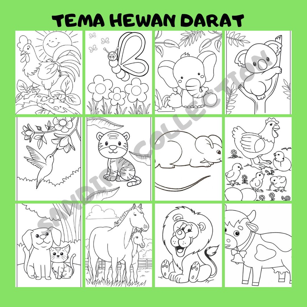 

SANDIRA - GAMBAR MEWARNAI/LEMBAR MEWARNAI ANAK SERIES HEWAN DARAT