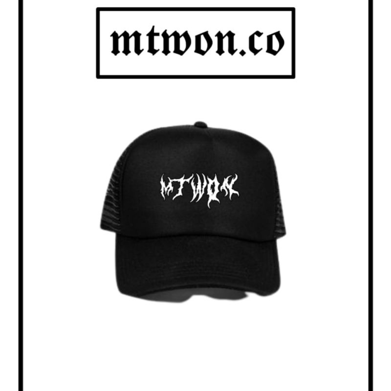 Snapback Topi MTWON logo / Trucker jaring hitam baseball caps pria wanita man women beanis baret new