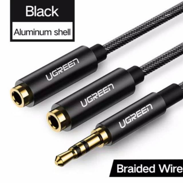 Ugreen Kabel Splitter Y Aux 3.5mm for Headset Adapter Jack 3.5mm to 2 Earphone