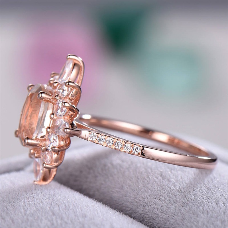 Baru Diamond Ring Kreatif 18K Rose Gold Plating