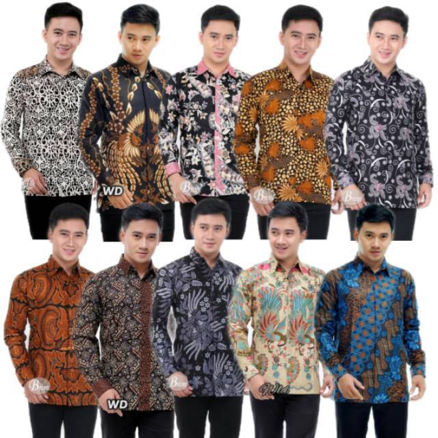 Size M L XL XXL BSWART Batik HRB026 Kenongo Hem Batik Monochrome Semut Coklat Kemeja Batik Pria