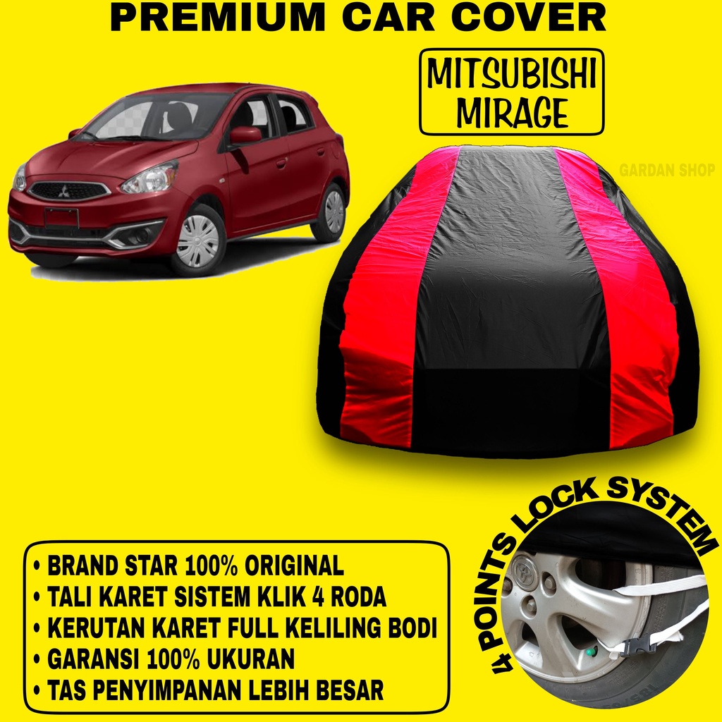 Body Cover MITSUBISHI MIRAGE Sarung MERAH Penutup Pelindung Bodi Mobil Mirage Waterproof PREMIUM Red