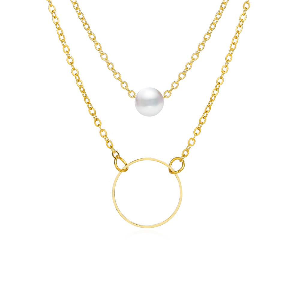 17KM Korean Retro Gold Necklace Personality Lock Moon Heart Clavicle Chain Jewelry Accessories-11