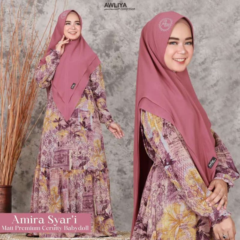 GAMIS SYAR'I AMIRA BY AWLIYA COLLECTION - GAMIS TERBARU - GAMIS BU