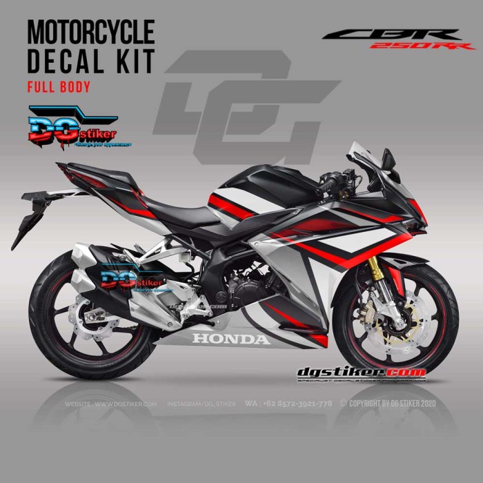 Modif Decal Sticker CBR250RR Hitam Silver