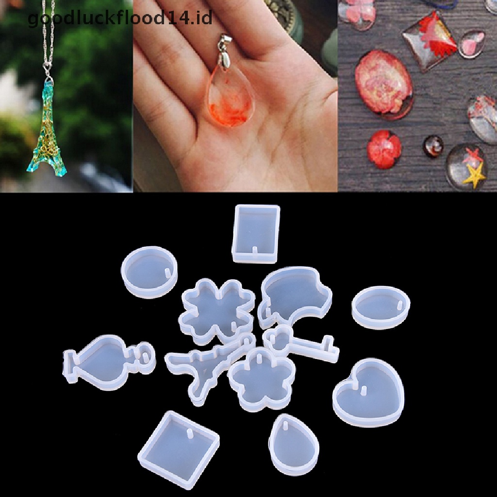 [OOID] 12Pcs/set Holes Key Waterdrop Silicon Mold Mould Resin Jewelry Making DIY Craft ID