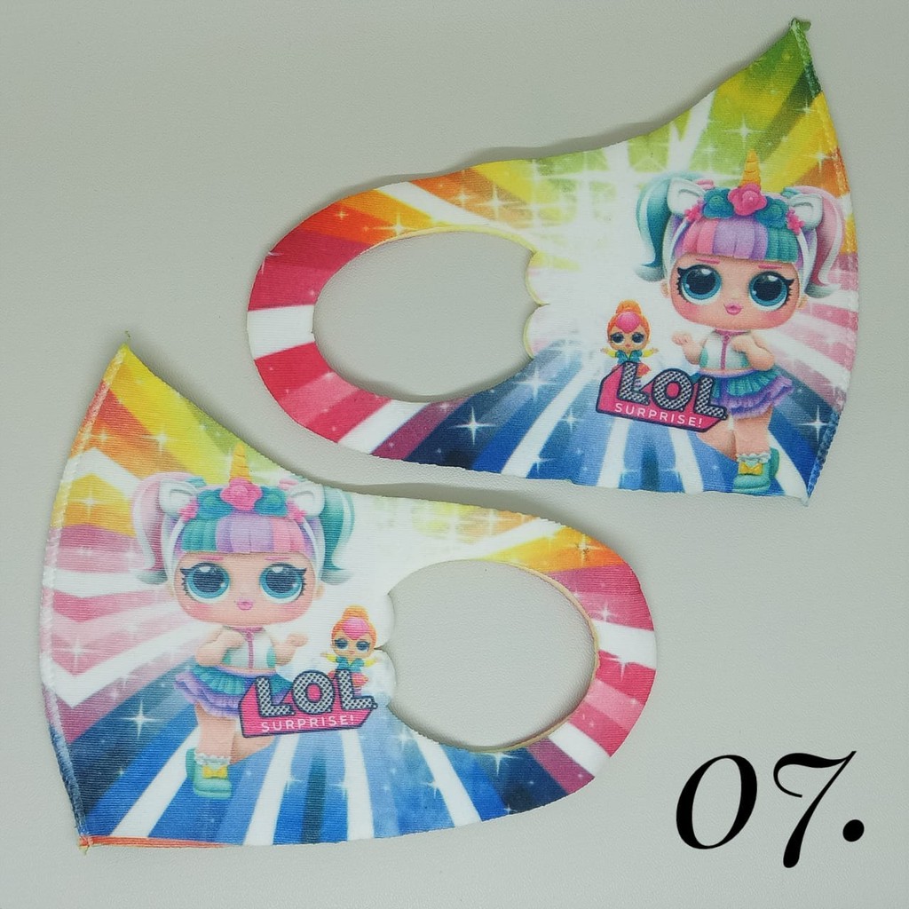 Arnis Masker Anak Non Medis Bahan Scuba Tebal dengan Motif Printing Lucu Bergambar / COD