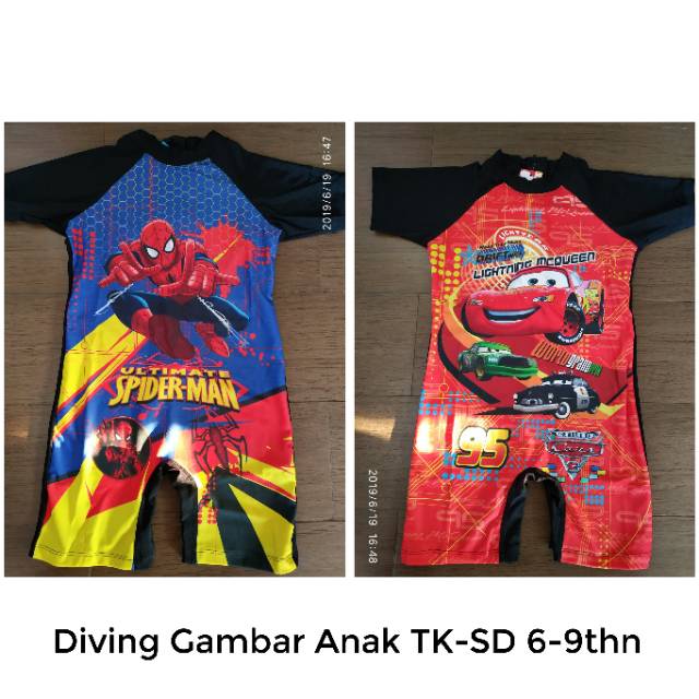 BAJU RENANG DIVING GAMBAR ANAK COWOK  TK SD