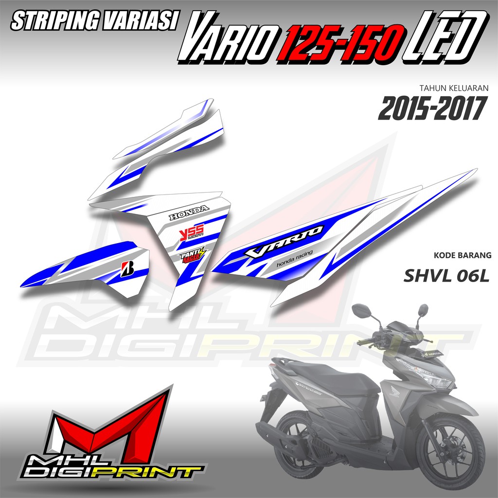 STRIPING VARIASI HONDA VARIO 125 &amp; 150 -  STIKER VARIO 125 &amp; 150 LED - SHVL 06