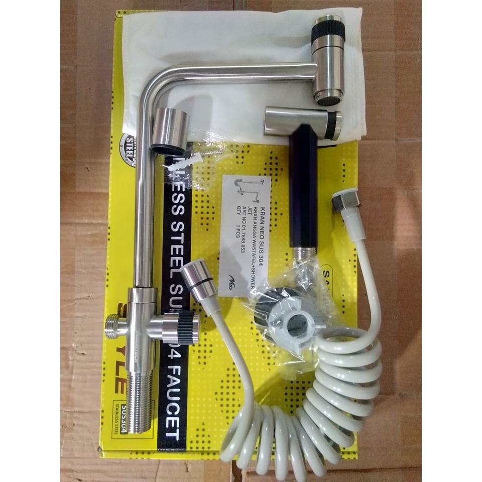 Kran Sink Tap / Cuci Piring + Jet Shower Stainless Steel Ameritech