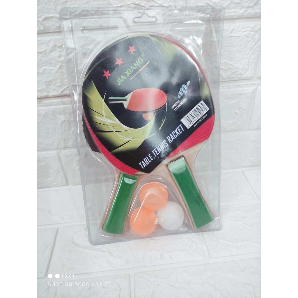 BAT TENIS BET PING PONG TENIS MEJA 1 SET (BAT 2PCS 3 BOLA) TERMURAH