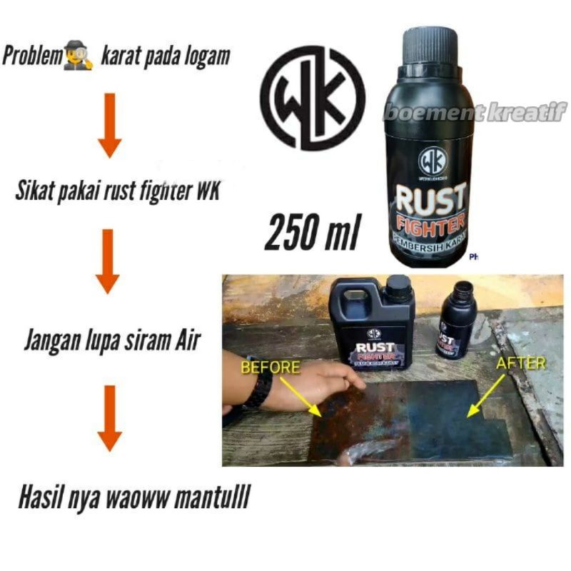 Pembersih karat mobil dan motor / Pembersih kerak stainless / Pembersih karat besi / Rust Remover WK