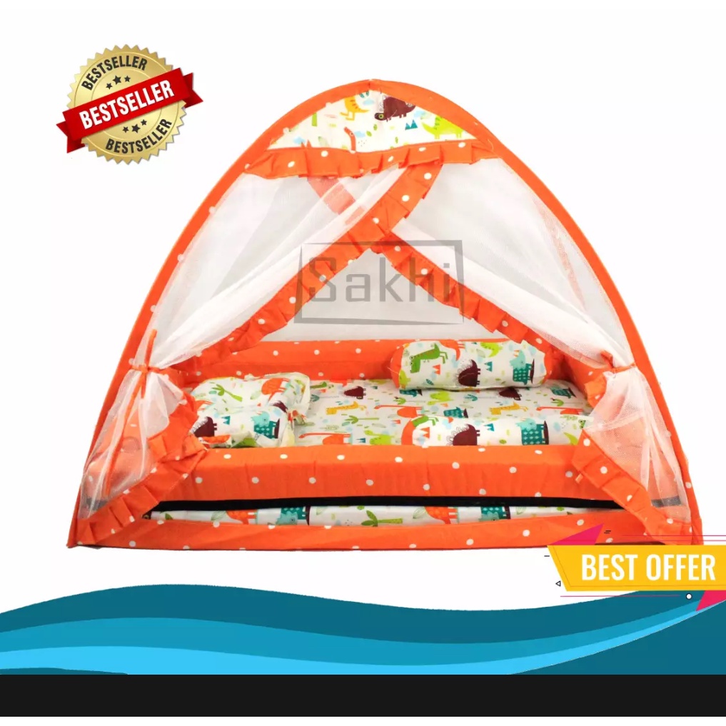 BEST SELLER Kasur Bayi Kelambu model tenda satu set bantal guling