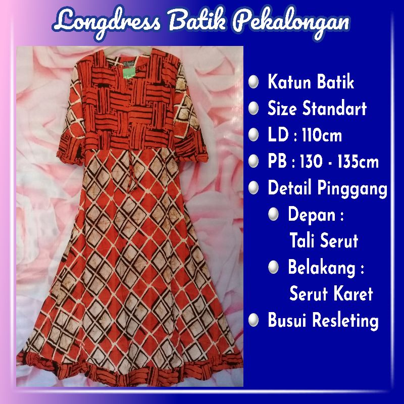 Longdress Batik Pekalongan Serut Rempel / Daster Panjang / Longdress Sanny / Daster Batik