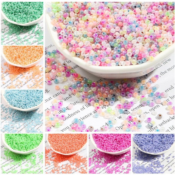 1000pcs/lot 2MM Candy Cream Color Czech Glass Sand DIY Beads Round Hole Beads For Kids Handmade Jewelry Making Fit Weight 15g