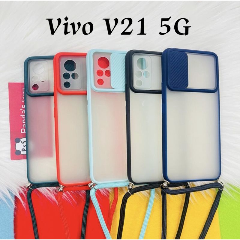 Vivo V21 5G Softcase dove sliding camera + Tali Laynard [Premium]