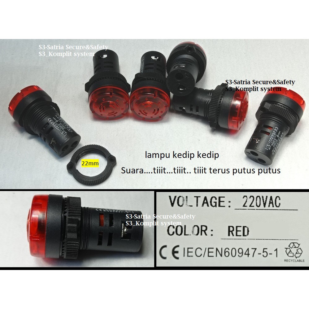 Buzzer Ac Pilot Lamp 22mm Alarm buzer 22 mm 220v ac220v