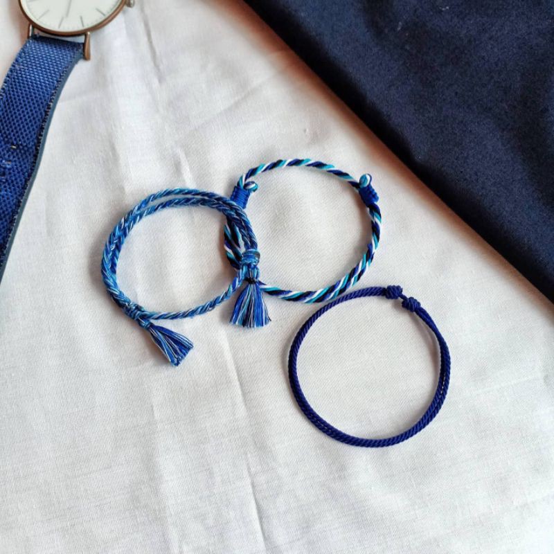 Blue Bracelet / Gelang Tali Biru / Set Gelang Murah / Gelang Khas Bali