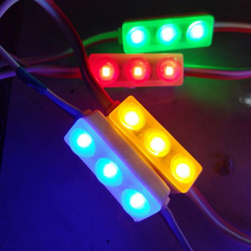 Led Module Mini 3 Mata varian warna DC-12V Yellow, Red, Green, blue 0.6wat